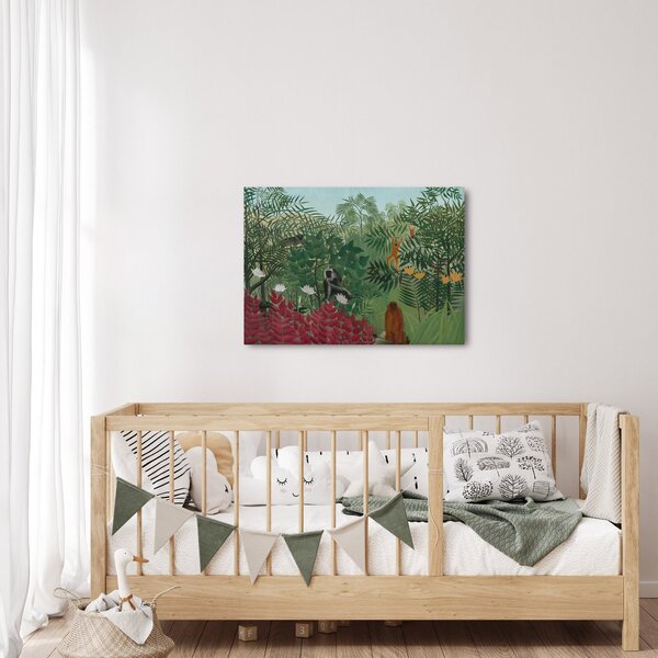Obraz - Henri Rousseau, Tropical Forest with Monkeys, reprodukce (70x50 cm)