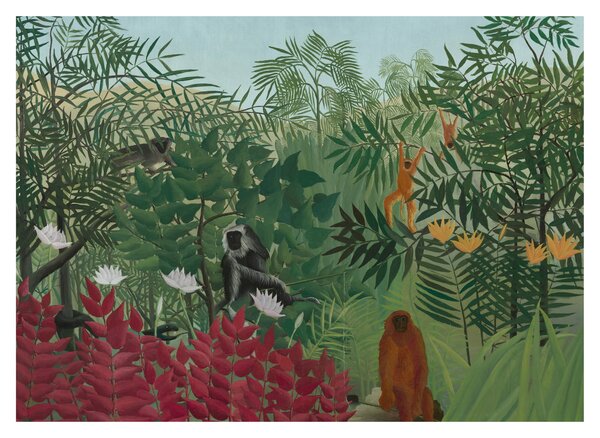 Obraz - Henri Rousseau, Tropical Forest with Monkeys, reprodukce (70x50 cm)