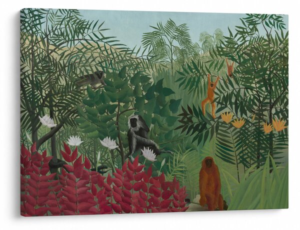 Obraz - Henri Rousseau, Tropical Forest with Monkeys, reprodukce (70x50 cm)