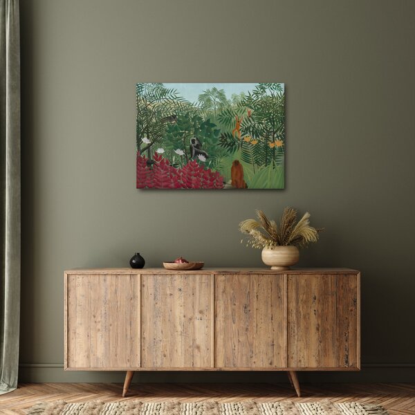 Obraz - Henri Rousseau, Tropical Forest with Monkeys, reprodukce (70x50 cm)