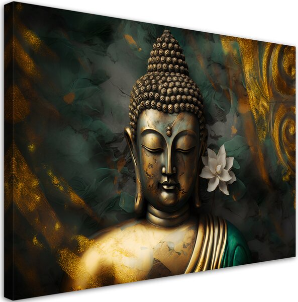 Obraz na plátně Zlatý Budha na abstraktním pozadí Rozměry: 60 x 40 cm