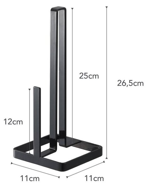 Černý stojánek na roli papírových utěrek YAMAZAKI Tower