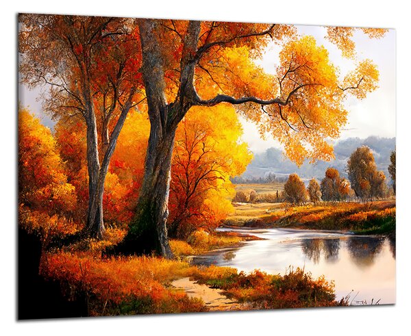 Obraz na zeď Romantický podzim u řeky