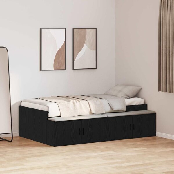 Rám postele se zásuvkou Černý dub 90 x 200 cm Kompozitní dřevo 3335190