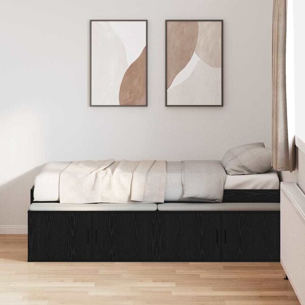 Rám postele se zásuvkou Černý dub 90 x 200 cm Kompozitní dřevo 3335190