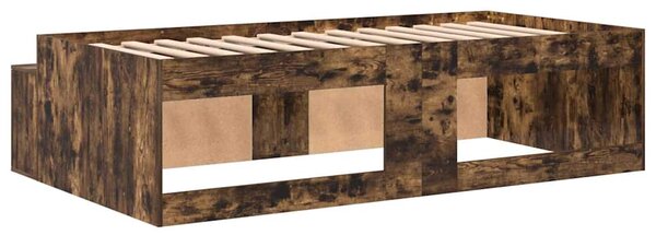 Rám postele se dveřmi Kouřový dub 90 x 200 cm Kompozitní dřevo 3335193