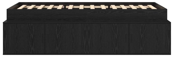 Rám postele se zásuvkou Černý dub 90 x 200 cm Kompozitní dřevo 3335190