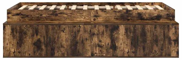 Rám postele se dveřmi Kouřový dub 90 x 200 cm Kompozitní dřevo 3335193