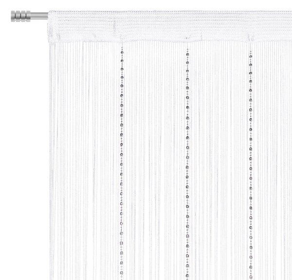 PROVÁZKOVÝ ZÁVĚS, barvy stříbra, bílá, 90/245 cm Boxxx - Závěsy