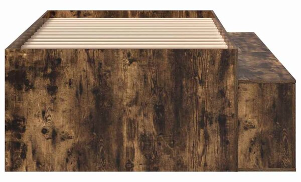 Rám postele se dveřmi Kouřový dub 90 x 200 cm Kompozitní dřevo 3335193