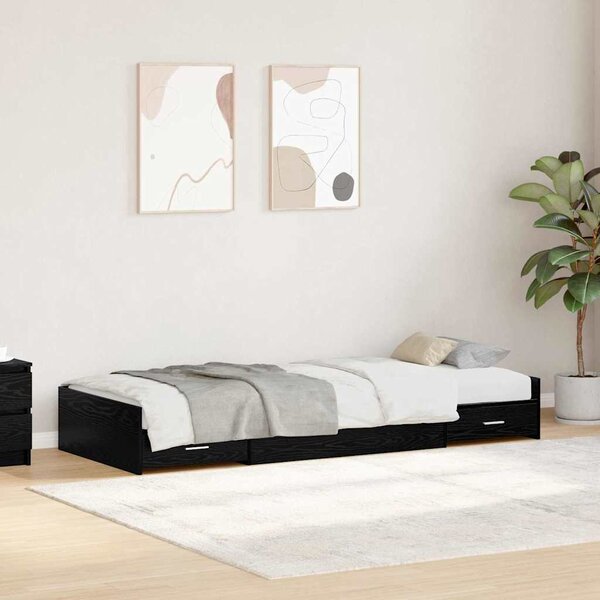 Rám postele se zásuvkou Černý dub 75 x 190 cm Kompozitní dřevo 3335254