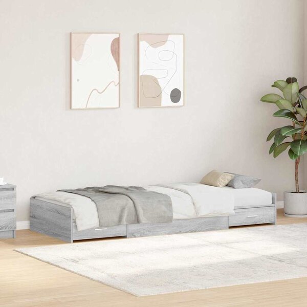 Rám postele s čelo Šedá Sonoma 75 x 190 cm Kompozitní dřevo 3335258