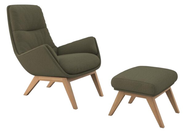 Moro, Čalounění Copparo 1460 Sandy Beige, Podnož Dub olejovaný, Typ Křeslo THECA