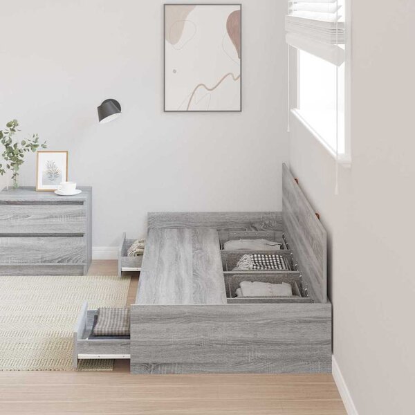 Rám postele s čelo Šedá Sonoma 75 x 190 cm Kompozitní dřevo 3335258