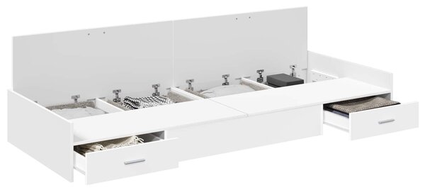 Rám postele se zásuvkou Bílá 90 x 190 cm Kompozitní dřevo 3335245