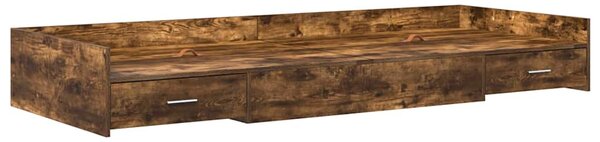 Rám postele s čelo Kouřový dub 75 x 190 cm Kompozitní dřevo 3335257