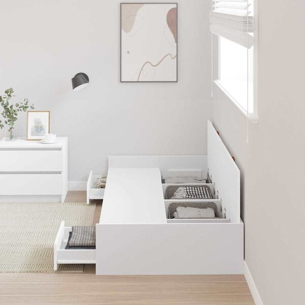 Rám postele se zásuvkou Bílá 90 x 190 cm Kompozitní dřevo 3335245