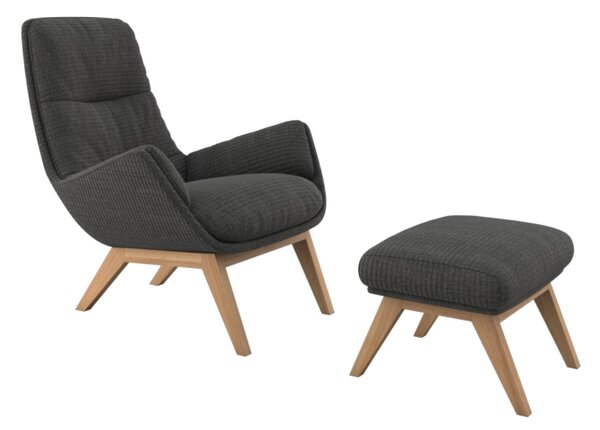 Moro, Čalounění Copparo 1460 Sandy Beige, Podnož Dub olejovaný, Typ Křeslo THECA