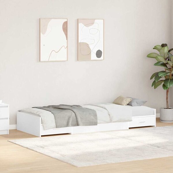 Rám postele se zásuvkou Bílá 90 x 190 cm Kompozitní dřevo 3335245