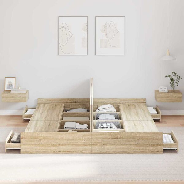 Rám postele s úložným prostorem s čelo Sonoma dub 180 x 200 cm 3335271