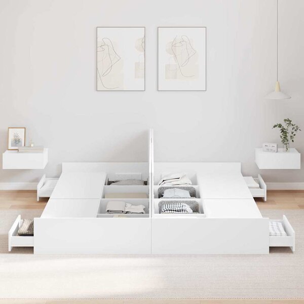 Rám postele s úložným prostorem se zásuvkou Bílá 180 x 200 cm 3335269