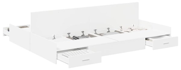 Rám postele s úložným prostorem se zásuvkou Bílá 140 x 200 cm 3335293