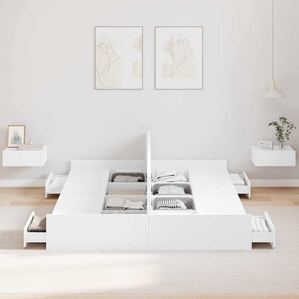 Rám postele s úložným prostorem se zásuvkou Bílá 140 x 200 cm 3335293