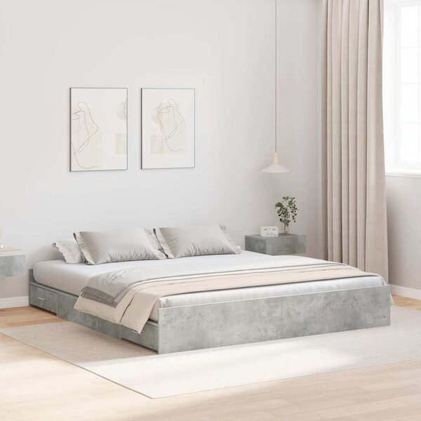 Rám postele s úložným prostorem Betonově šedá 180 x 200 cm 3335272