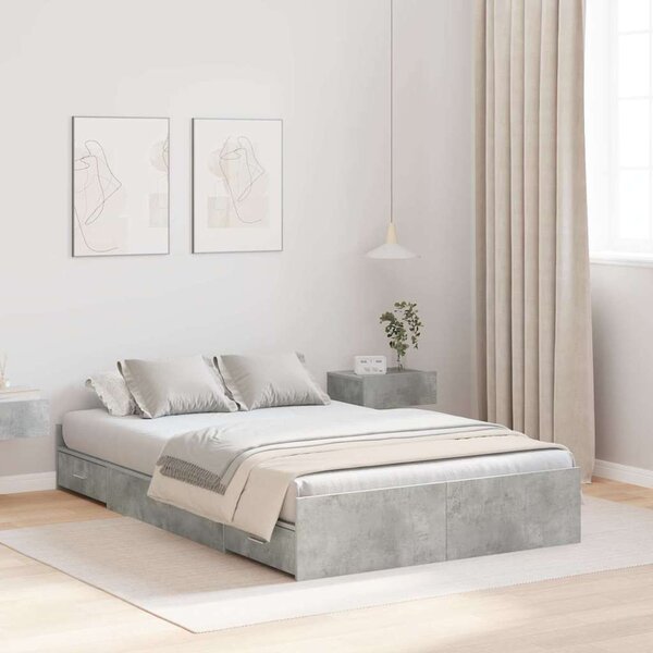 Rám postele s úložným prostorem Betonově šedá 120 x 190 cm 3335328