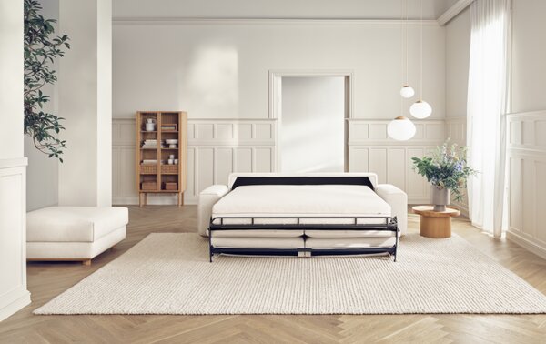 Gest 2,5 sofa, Čalounění NANTES Blue Grey, Podnož Bělený dub Bolia