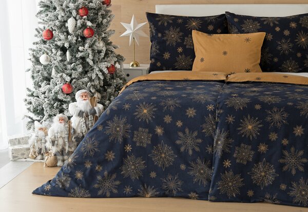Povlečení Gold Christmas Bavlna deluxe 1x 140/220, 1x 70/90