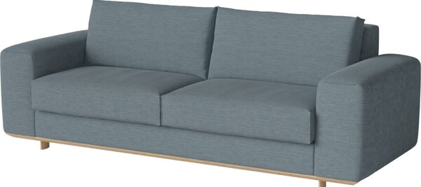 Gest 2,5 sofa, Čalounění NANTES Blue Grey, Podnož Bělený dub Bolia