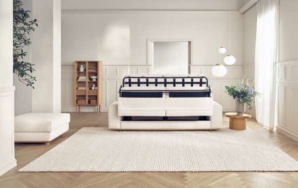 Gest 2,5 sofa, Čalounění NANTES Blue Grey, Podnož Bělený dub Bolia