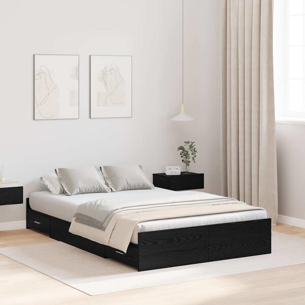 Rám postele s úložným prostorem s čelo Černý dub 120 x 190 cm 3335326