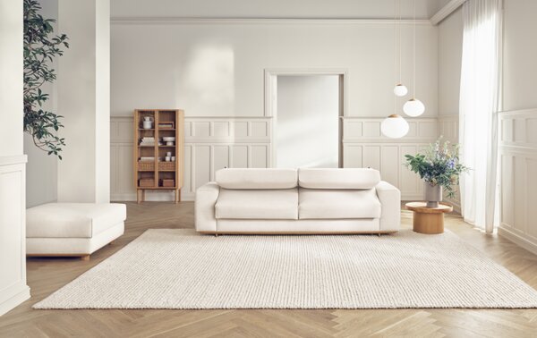 Gest 2,5 sofa, Čalounění NANTES Blue Grey, Podnož Bělený dub Bolia