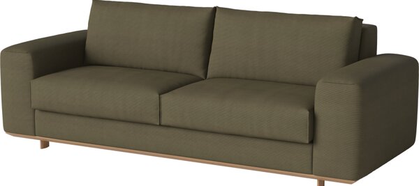 Gest 2,5 sofa, Čalounění NANTES Blue Grey, Podnož Bělený dub Bolia