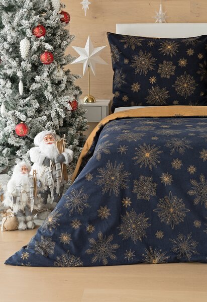 Povlečení Gold Christmas Bavlna deluxe 1x 140/220, 1x 70/90