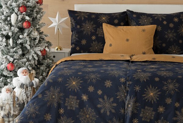 Povlečení Gold Christmas Bavlna deluxe 1x 140/220, 1x 70/90