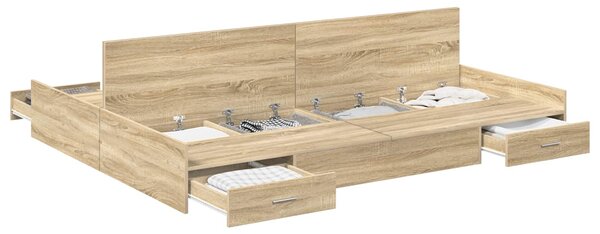 Rám postele s úložným prostorem s čelo Sonoma dub 140 x 190 cm 3335311