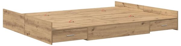 Rám postele s úložným prostorem Artisanový dub 140 x 190 cm 3335316