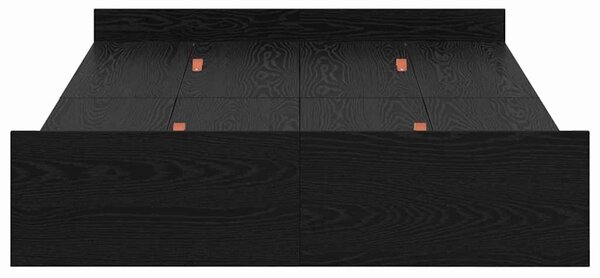 Rám postele s úložným prostorem s čelo Černý dub 120 x 190 cm 3335326