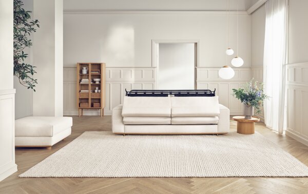 Gest 2,5 sofa, Čalounění NANTES Blue Grey, Podnož Bělený dub Bolia