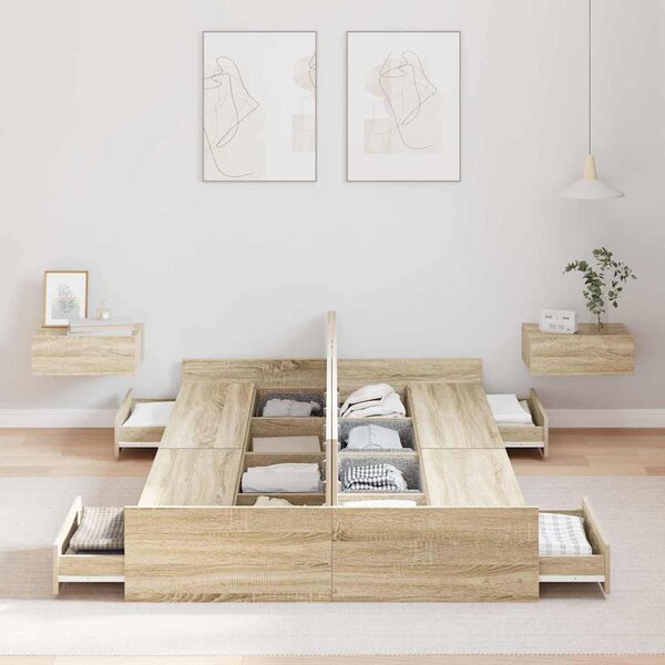 Rám postele s úložným prostorem s čelo Sonoma dub 120 x 190 cm 3335327