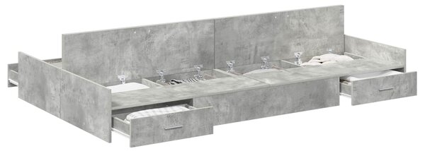 Rám postele s úložným prostorem Betonově šedá 120 x 190 cm 3335328