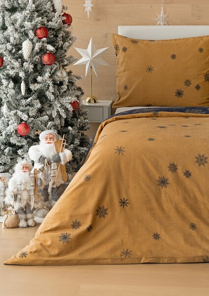 Povlečení Gold Christmas Bavlna deluxe 1x 140/220, 1x 70/90