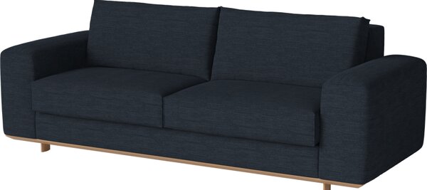Gest 2,5 sofa, Čalounění NANTES Blue Grey, Podnož Bělený dub Bolia