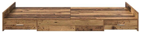 Rám postele s úložným prostorem s čelo Staré dřevo 120 x 190 cm 3335331