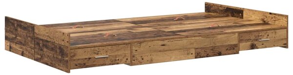 Rám postele s úložným prostorem s čelo Staré dřevo 120 x 190 cm 3335331