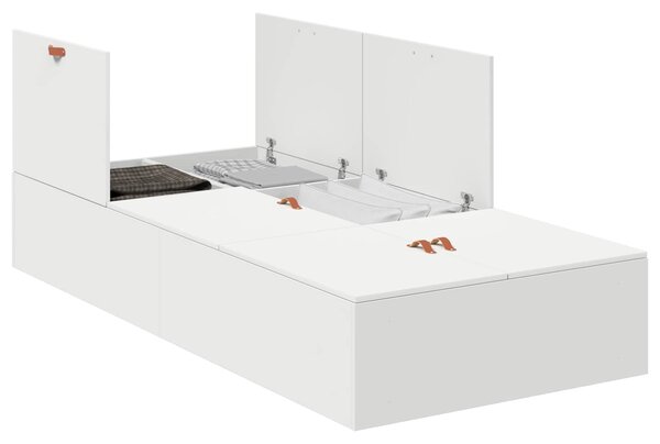 Rám postele s úložným prostorem s úložištěm Bílá 100 x 200 cm 3335349