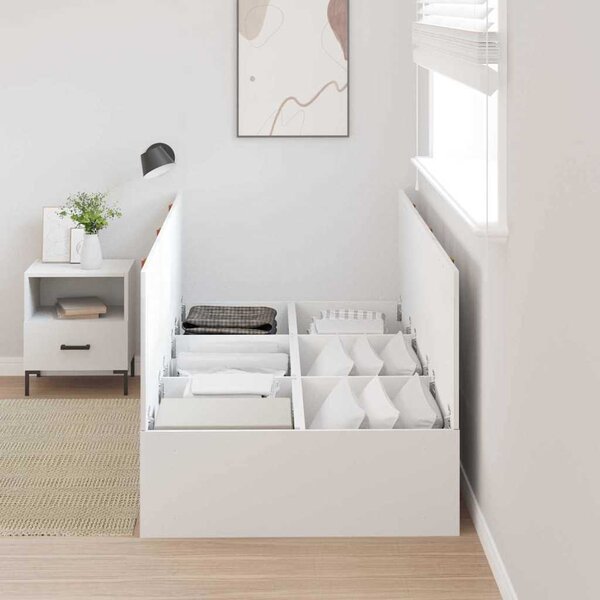 Rám postele s úložným prostorem s úložištěm Bílá 100 x 200 cm 3335349